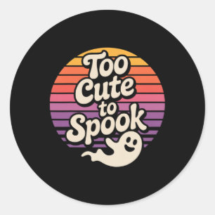 Te Schattige om spook grappig Halloween Gezegde Ronde Sticker