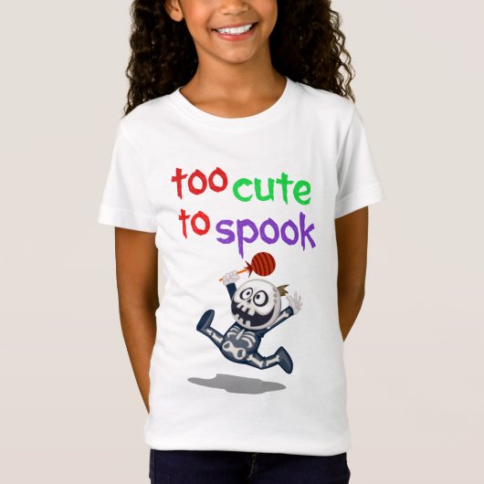 Te Schattige om spook - Grappige Halloween Skeleto T-shirt (Voorkant)