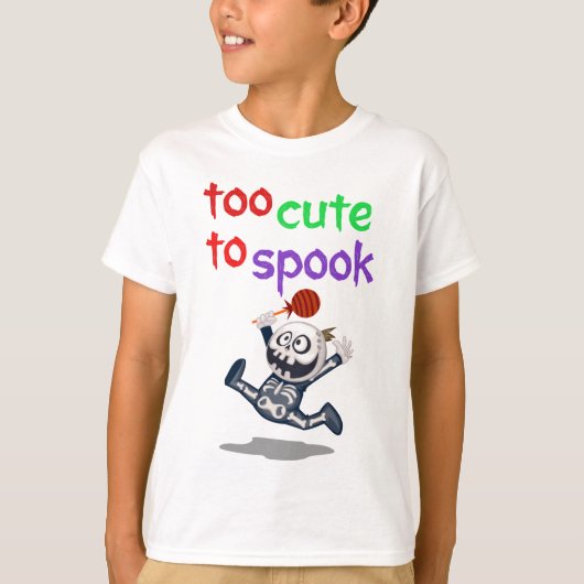Te Schattige om spook - Grappige Halloween Skeleto T-shirt (Voorkant)