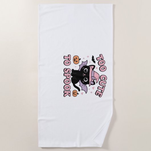 Te Schattige om spook – Halloween Cat Edition Clas Strandlaken (Voorkant)