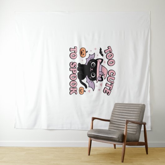 Te Schattige om spook – Halloween Cat Edition Clas Wandkleed (In Situ (horizontaal))