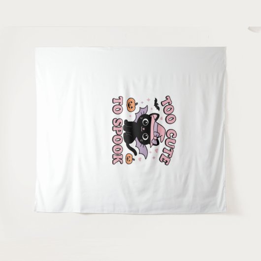 Te Schattige om spook – Halloween Cat Edition Clas Wandkleed (Voorkant (horizontaal))