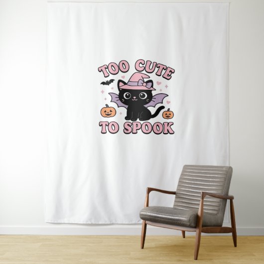 Te Schattige om spook – Halloween Cat Edition Clas Wandkleed (In situ)