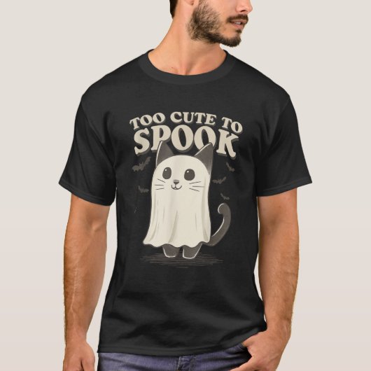 Te Schattige om spook kat kawaii Halloween Costu T-shirt (Voorkant)