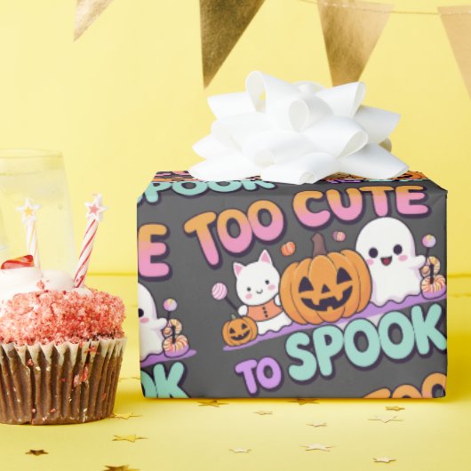Te Schattige om spook - Kawaii Pastel Halloween Cadeaupapier (Verjaardagsfeest)