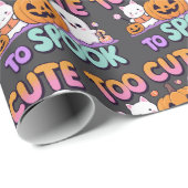 Te Schattige om spook - Kawaii Pastel Halloween Cadeaupapier (Rol Hoek)
