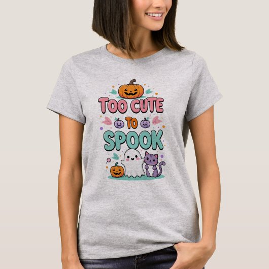 Te Schattige om spook - Kawaii Pastel Halloween T-shirt (Voorkant)