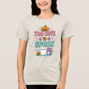 Te Schattige om spook - Kawaii Pastel Halloween Tri-Blend Shirt