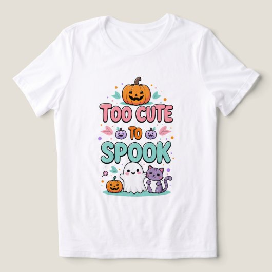 Te Schattige om spook - Kawaii Pastel Halloween Tri-Blend Shirt (Design voorkant)