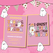 Te Schattige om spook stoffig roze 1e verjaardag Kaart