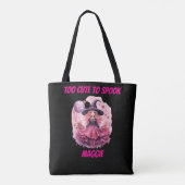 Te Schattige om Spook Witch gepersonaliseerde Hall Tote Bag (Achterkant)