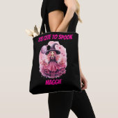 Te Schattige om Spook Witch gepersonaliseerde Hall Tote Bag (Dichtbij)