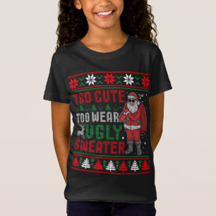 Te Schattige om te Draag lelijke trui Bad Santa Ch T-shirt