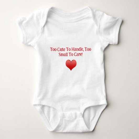 Te Schattige om te hanteren - Baby Bodysuit (Voorkant)