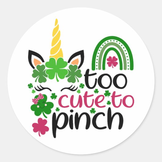 Te Schattige om te knijpen 🍀💚 Ronde Sticker (Voorkant)