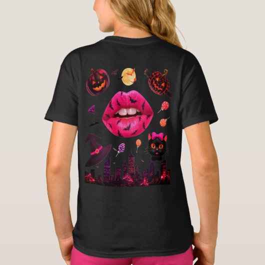Te Schattige om typografie stijlvol Halloween spoo T-shirt (Achterkant)