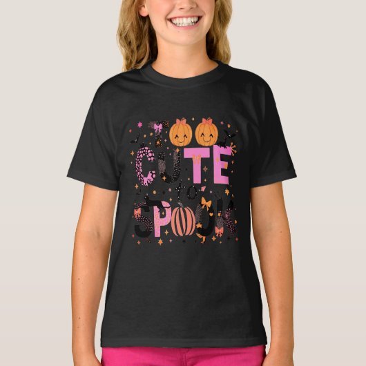 Te Schattige om typografie stijlvol Halloween spoo T-shirt (Voorkant)