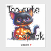 Te Schattige om zwarte kitten met gesneden pompoen Sticker (Vel)