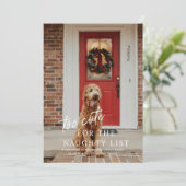 Te Schattige voor de Naughty List Pet Photo Holida Kaart (Staand voorkant)