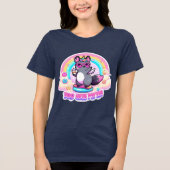Te Schattige voor mythes!" – Kawaii Quinic Hoverbo Tri-Blend Shirt (Voorkant)