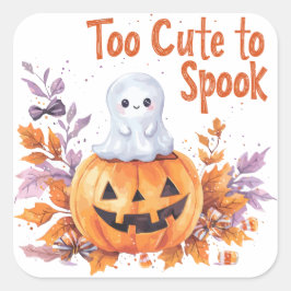 Te Schattige voor Spook | ExDesigner | Halloween Vierkante Sticker