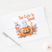 Te Schattige voor Spook | ExDesigner | Halloween Vierkante Sticker (Envelop)