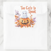 Te Schattige voor Spook | ExDesigner | Halloween Vierkante Sticker (Tas)