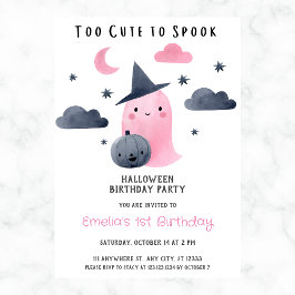 Te Schattige voor Spook Girl Halloween 1st Birthda Kaart