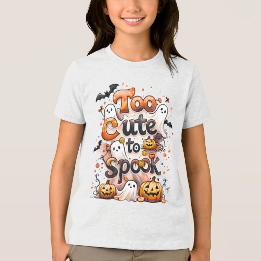 Te Schattige voor Spook - Halloween Tri-Blend Shirt (Voorkant)