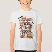 Te Schattige voor Spook - Halloween Tri-Blend Shirt (Voorkant)