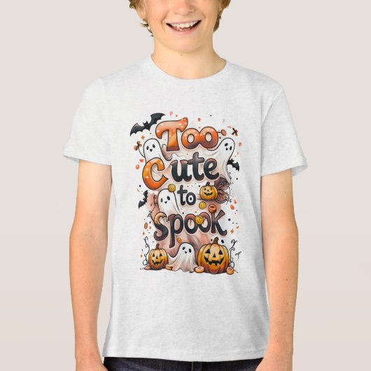 Te Schattige voor Spook - Halloween Tri-Blend Shirt (Voorkant)