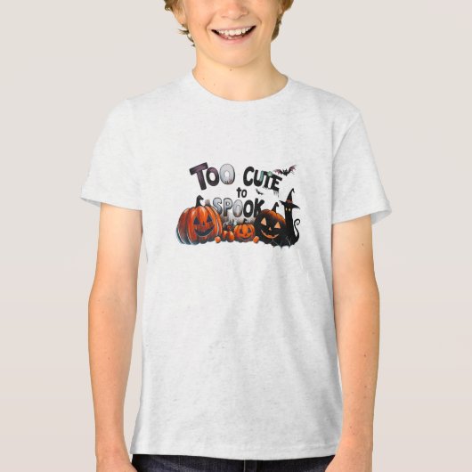 Te Schattige voor spook-Halloween Tri-Blend Shirt (Voorkant)