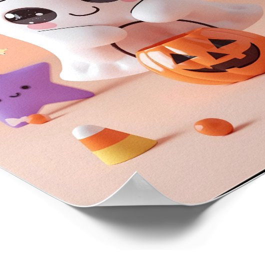 Te Schattige voor Spook – Schattig Ghost Poster (Hoek)