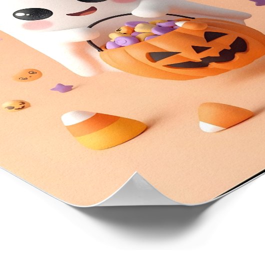 Te Schattige voor Spook – Schattig Ghost Poster (Hoek)