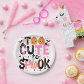 Te Schattige voor spooktypografie Papieren Bordje (Feest)