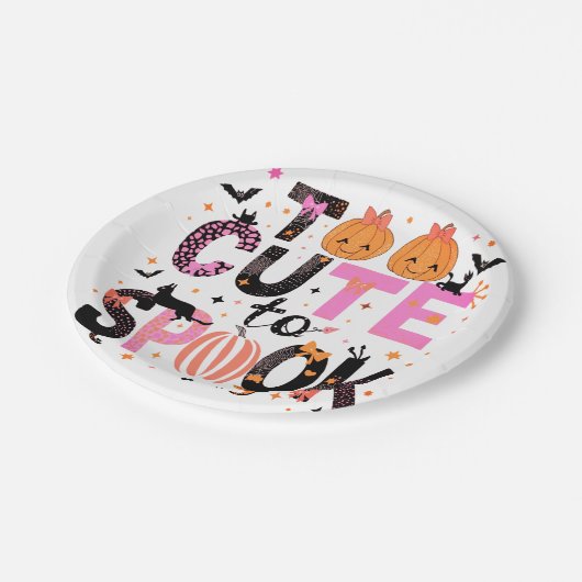 Te Schattige voor spooktypografie Papieren Bordje (Gekanteld)