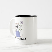 Te Schattigee Kitty Cat Tshirts en Cadeaus Tweekleurige Koffiemok (Voorkant links)