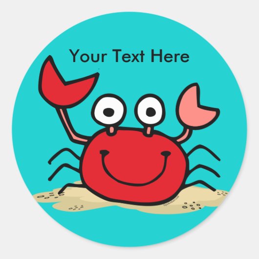 Te Schattigee Krab Custom Sticker (Voorkant)