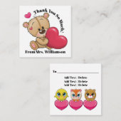 Te Schattigee teddybeer bedankt - zie terug - Vierkante Visitekaartje (Voorkant / Achterkant)