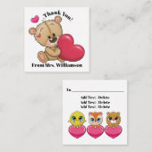 Te Schattigee teddybeer Dank u / etc. - Zie terug! Vierkante Visitekaartje (Voorkant / Achterkant)