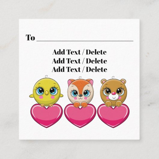 Te Schattigee teddybeer Dank u / etc. - Zie terug! Vierkante Visitekaartje (Achterkant)