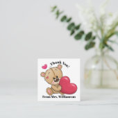 Te Schattigee teddybeer Dank u / etc. - Zie terug! Vierkante Visitekaartje (Staand voorkant)