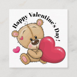 Te Schattigee teddybeer Valentijn - zie terug Vierkante Visitekaartje