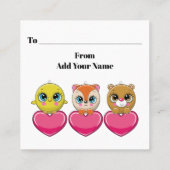 Te Schattigee teddybeer Valentijn - zie terug Vierkante Visitekaartje (Achterkant)