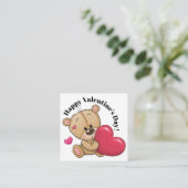 Te Schattigee teddybeer Valentijn - zie terug Vierkante Visitekaartje (Staand voorkant)