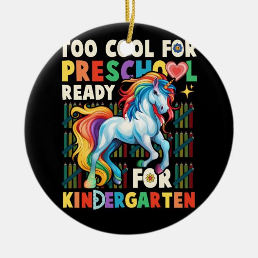 te school voor kleuterschool eerste dag van keramisch ornament (Voorkant)