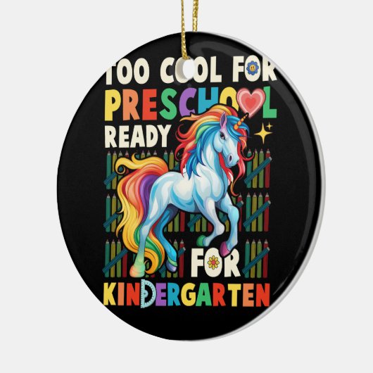 te school voor kleuterschool eerste dag van keramisch ornament (Links)