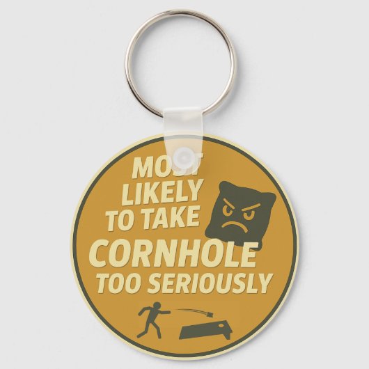 Te Serieuze Cornhole Pret Sleutelhanger (Voorkant)