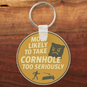 Te Serieuze Cornhole Pret Sleutelhanger (Achterkant)
