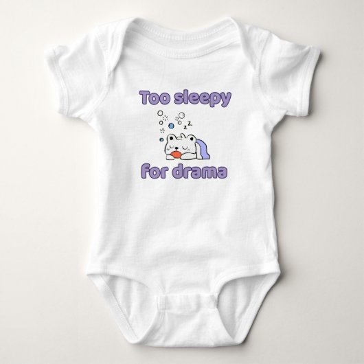 Te Slaap Voor Drama Grappige Kawaii Beer Romper (Voorkant)